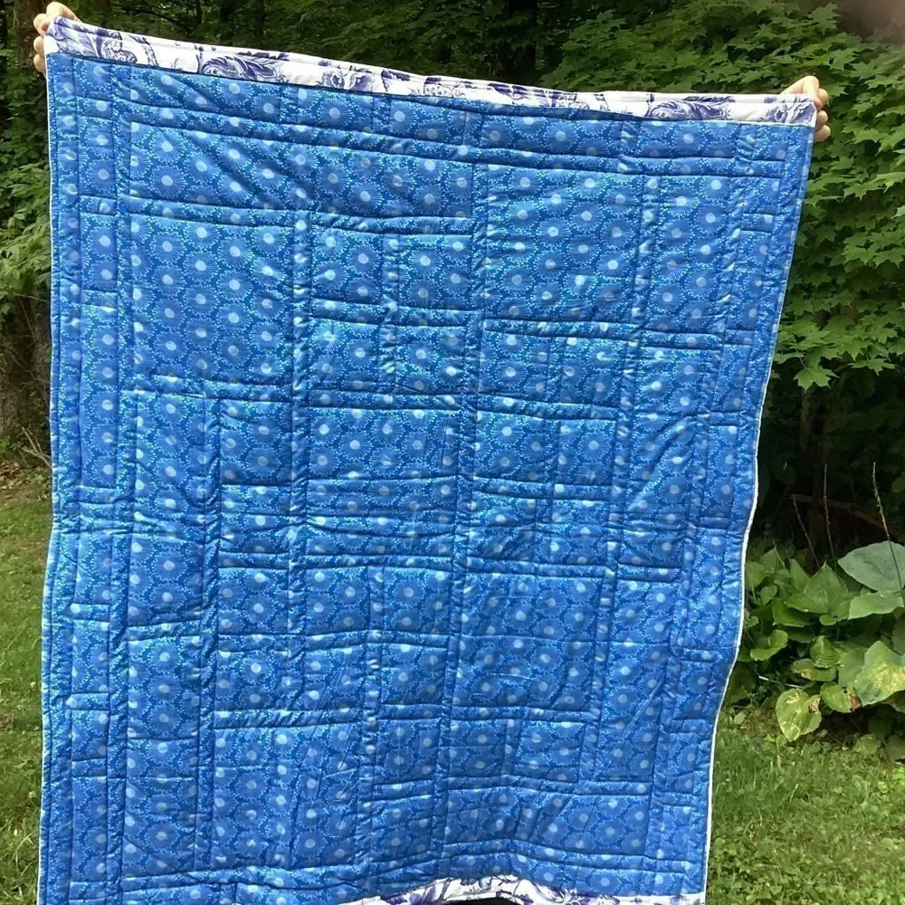 NWT. Hand Crafted Liberty Tana Lawn Fabrics Lap Quilt Garden Views